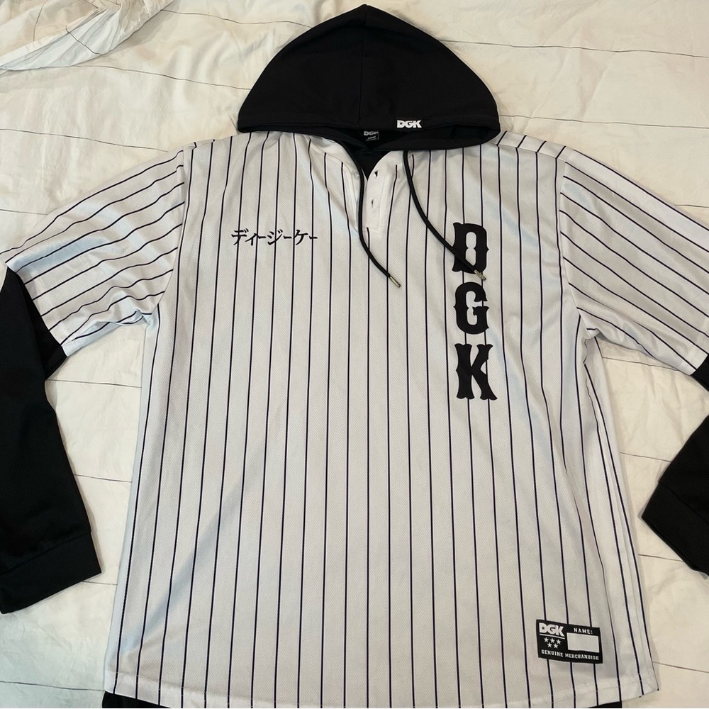 DGK Good Luck 2fer White and Black Baseball Hoodie